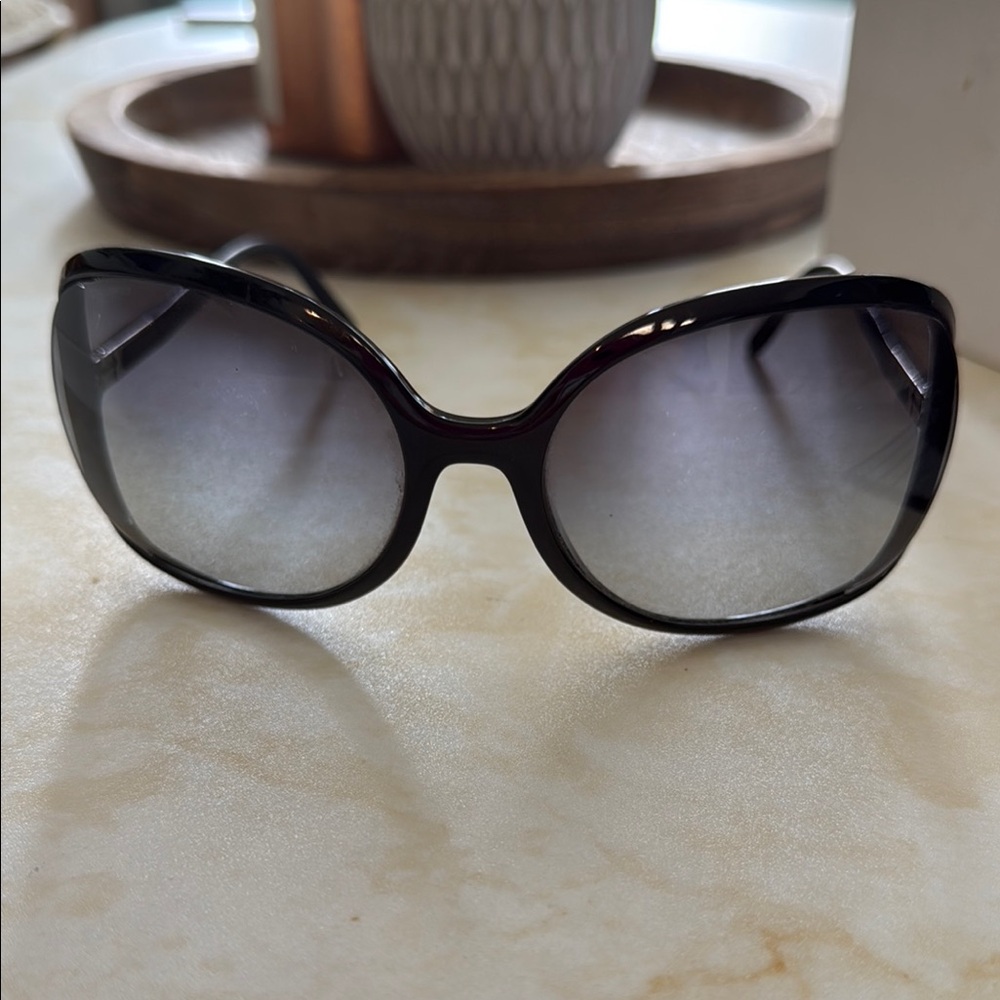 Versace Black Oversized Sunglasses Gradient Lenses